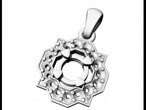 Елегантний кулон з дорогоцінними каменями 3D Принт Модель