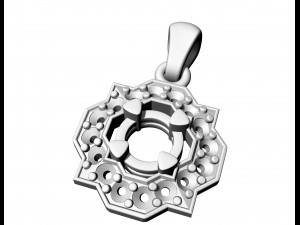 Fancy pendant with gems 3D-printmodel