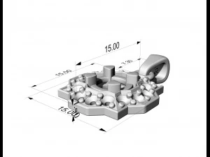 Елегантний кулон з дорогоцінними каменями 3D Принт Модель