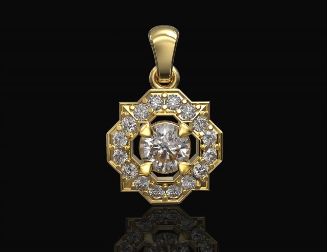 Fancy pendant with gems 3D-printmodel .c4d .max .obj .3ds .fbx .stl .blend 