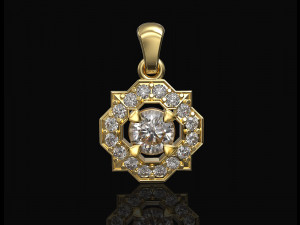 Fancy pendant with gems 3D-printmodel