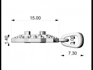 Елегантний кулон з дорогоцінними каменями 3D Принт Модель