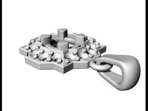 Елегантний кулон з дорогоцінними каменями 3D Принт Модель