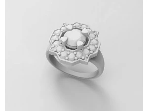 Fancy earrings with gems 3D Print Model