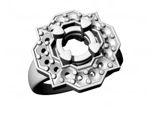 Fancy earrings with gems 3D Print Model