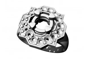 Fancy earrings with gems 3D Print Model