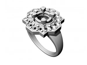 Fancy earrings with gems 3D Print Model
