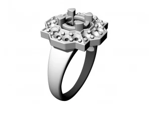 Fancy earrings with gems 3D Print Model