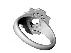 Fancy earrings with gems 3D Print Model