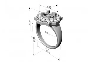 Fancy earrings with gems 3D Print Model