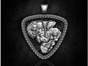 Jungle pendant-Five animals 3D Print Model