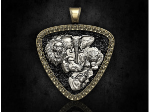 Jungle pendant-Five animals Modello di stampa 3D