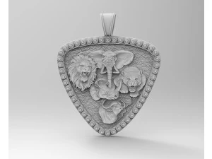 Jungle pendant-Five animals 3D Print Model