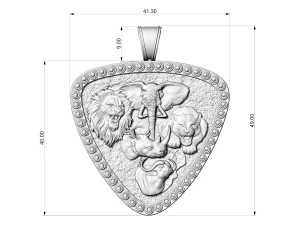 Jungle pendant-Five animals 3D Print Model
