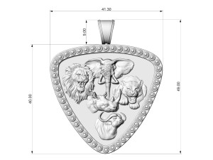 Jungle pendant-Five animals Modello di stampa 3D