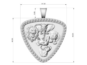 Jungle pendant-Five animals 3D Print Model