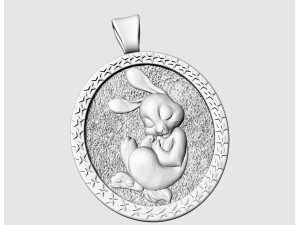 Easter bunny pendant 3D Print Model