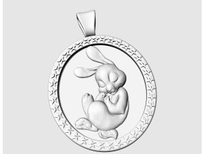 Easter bunny pendant 3D Print Model