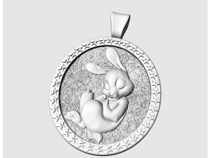 Easter bunny pendant 3D Print Model