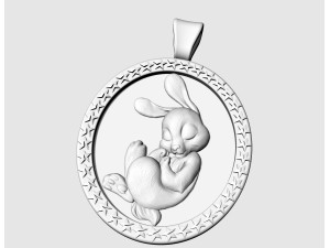 Easter bunny pendant 3D Print Model