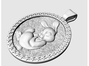 Easter bunny pendant 3D Print Model