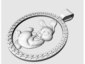 Easter bunny pendant 3D Print Model