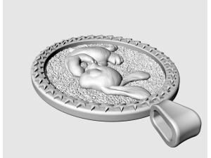 Easter bunny pendant 3D Print Model