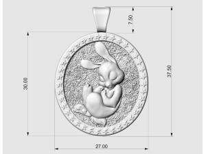 Easter bunny pendant 3D Print Model