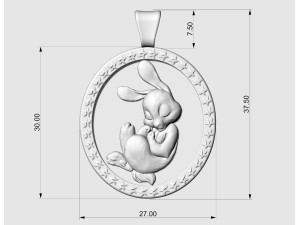 Easter bunny pendant 3D Print Model