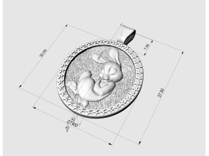 Easter bunny pendant 3D Print Model