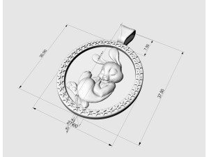Easter bunny pendant 3D Print Model