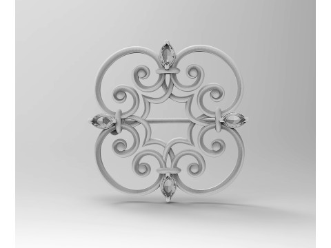 Celtic brooch with pear stones 3D-Druckmodell