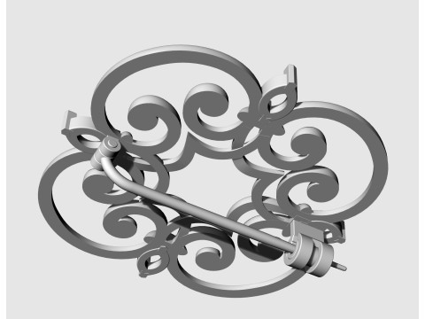 Celtic brooch with pear stones 3D-Druckmodell