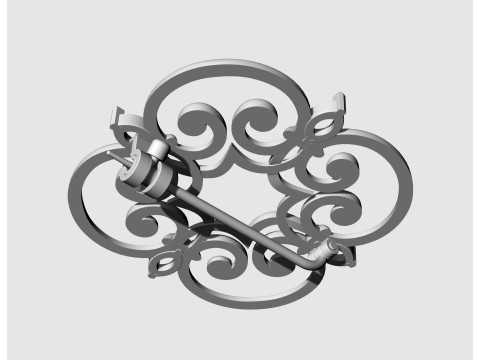 Celtic brooch with pear stones 3D-Druckmodell