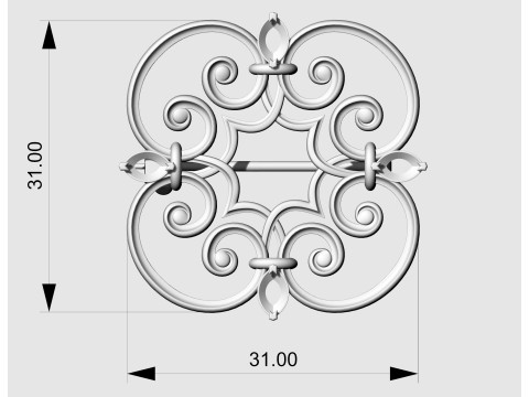 Celtic brooch with pear stones 3D-Druckmodell