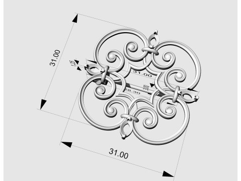Celtic brooch with pear stones 3D-Druckmodell
