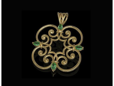Celtic pendant with pear stones 3Dプリントモデル