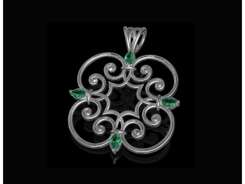 Celtic pendant with pear stones 3D Print Model