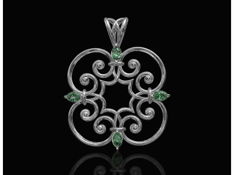 Celtic pendant with pear stones 3D Print Model