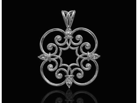 Celtic pendant with pear stones 3D Print Model