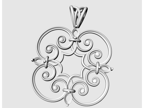 Celtic pendant with pear stones 3D Print Model