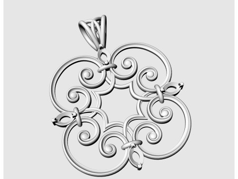 Celtic pendant with pear stones 3D Print Model
