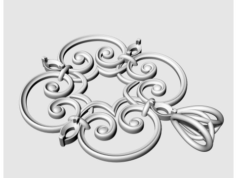 Celtic pendant with pear stones 3D Print Model