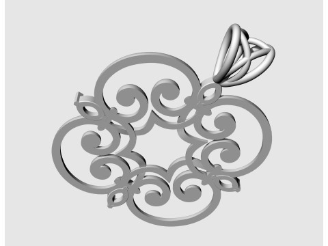 Celtic pendant with pear stones 3D Print Model
