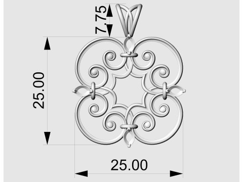 Celtic pendant with pear stones 3D Print Model