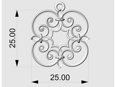 Celtic pendant with pear stones 3D Print Model