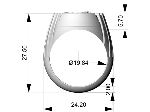 Wolf profile ring 3D 打印模型