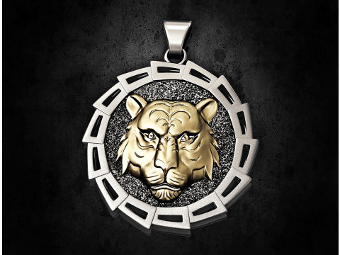 Tiger head pendant 3D Print Model