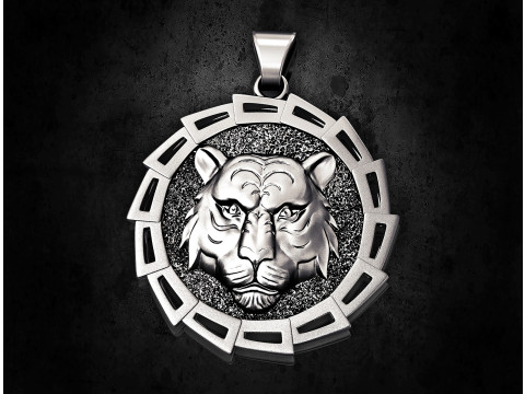 Tiger head pendant Model Cetak 3D