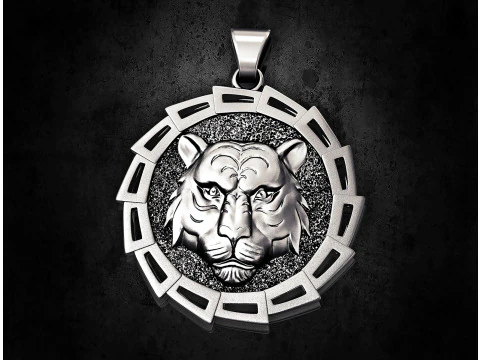 タイガーヘッドペンダント 3Dプリントモデル